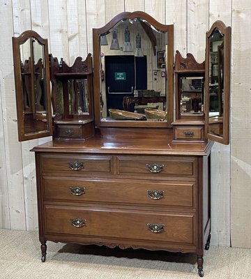 Vintage English Walnut Dresser-QYF-1118528