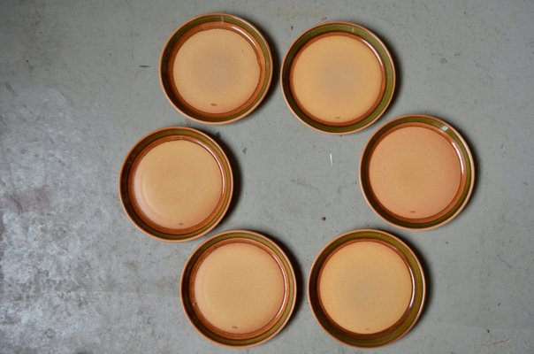 Vintage Esso Stoneware Plates, 1970s, Set of 6-AIU-2036771