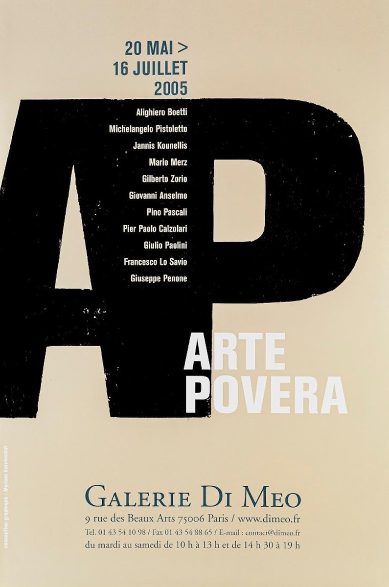 Vintage Exhibition Poster Arte Povera - Galerie Di Meo Paris 2005 2005