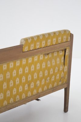 Vintage Fabric and Brass Wooden Sofa, 1950s-RCE-1382801