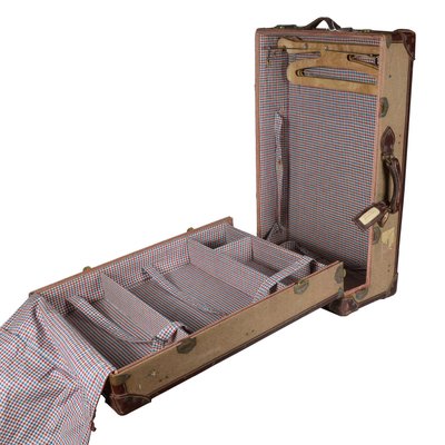 Vintage Fabric & Leather Travel Trunk, 1945-RAQ-1319798