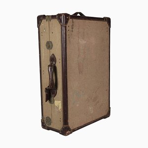 Vintage Fabric & Leather Travel Trunk, 1945-RAQ-1319798