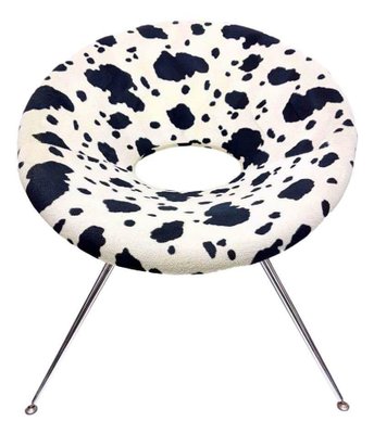 Vintage Fabric & Metal Circle Chair, 1970s-FIP-1171850