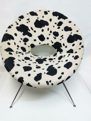 Vintage Fabric & Metal Circle Chair, 1970s-FIP-1171850