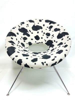 Vintage Fabric & Metal Circle Chair, 1970s-FIP-1171850