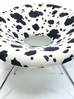 Vintage Fabric & Metal Circle Chair, 1970s-FIP-1171850