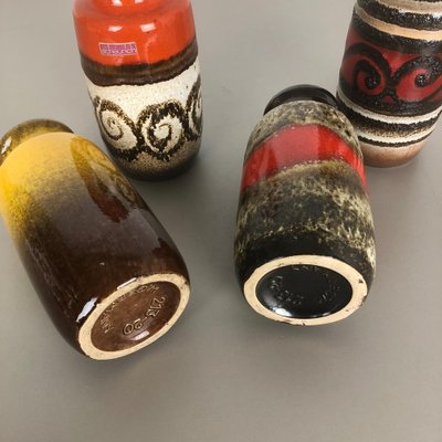 Vintage Fat Lava Pottery 213-20 Vases fromScheurich, Germany, Set of 4-QZ-1153027