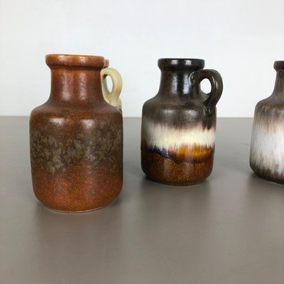 Vintage Fat Lava Pottery 414-16 Vases by Scheurich, Germany, Set of 5-QZ-1141255