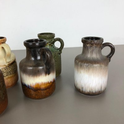 Vintage Fat Lava Pottery 414-16 Vases by Scheurich, Germany, Set of 5-QZ-1141255