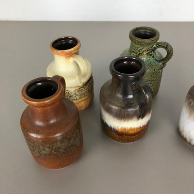 Vintage Fat Lava Pottery 414-16 Vases by Scheurich, Germany, Set of 5-QZ-1141255