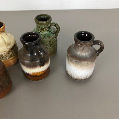 Vintage Fat Lava Pottery 414-16 Vases by Scheurich, Germany, Set of 5-QZ-1141255