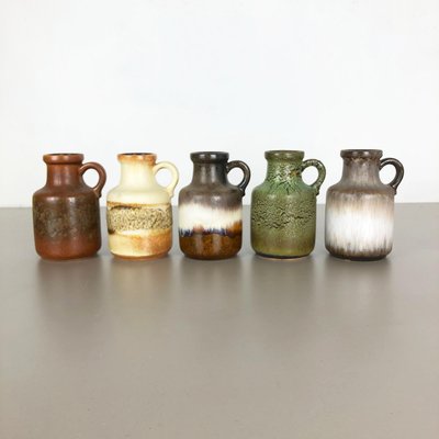 Vintage Fat Lava Pottery 414-16 Vases by Scheurich, Germany, Set of 5-QZ-1141255