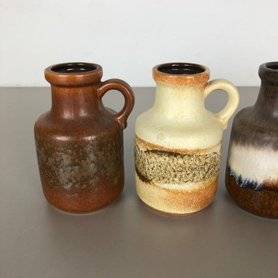 Vintage Fat Lava Pottery 414-16 Vases by Scheurich, Germany, Set of 5-QZ-1141255