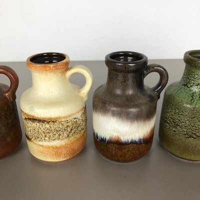 Vintage Fat Lava Pottery 414-16 Vases by Scheurich, Germany, Set of 5-QZ-1141255