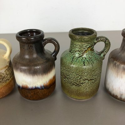 Vintage Fat Lava Pottery 414-16 Vases by Scheurich, Germany, Set of 5-QZ-1141255