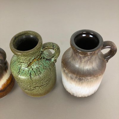 Vintage Fat Lava Pottery 414-16 Vases by Scheurich, Germany, Set of 5-QZ-1141255