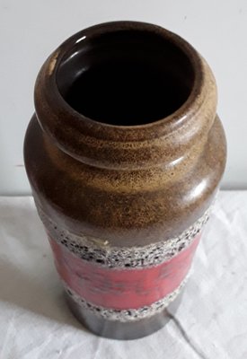 Vintage Fat Lava Style Ceramic Model Number 517-30 Vase with Different Glazing Techniques by Scheurich, 1970s-HOI-942053