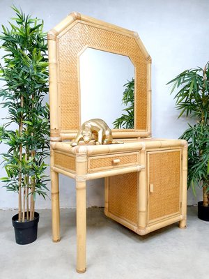 Vintage Faux Bamboo Dressing Table, 1980s-BW-711822