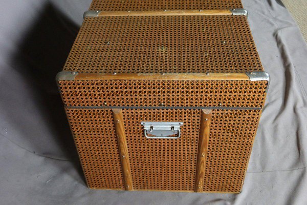 Vintage Faux Leather Trunk, 20th-Century-WSV-1349094