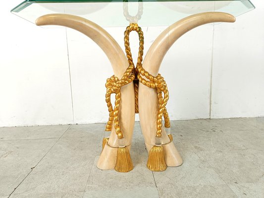 Vintage Faux Tusk Console Table, 1980s-IRH-1819658