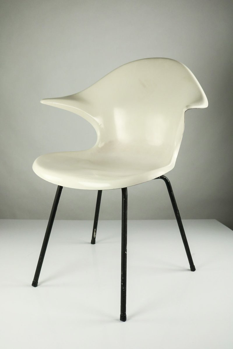 Vintage Fiberglass Shell Lounge Chair, 1970s