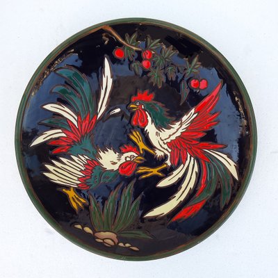 Vintage Fighting Roosters Wall Plate-NUX-1250517