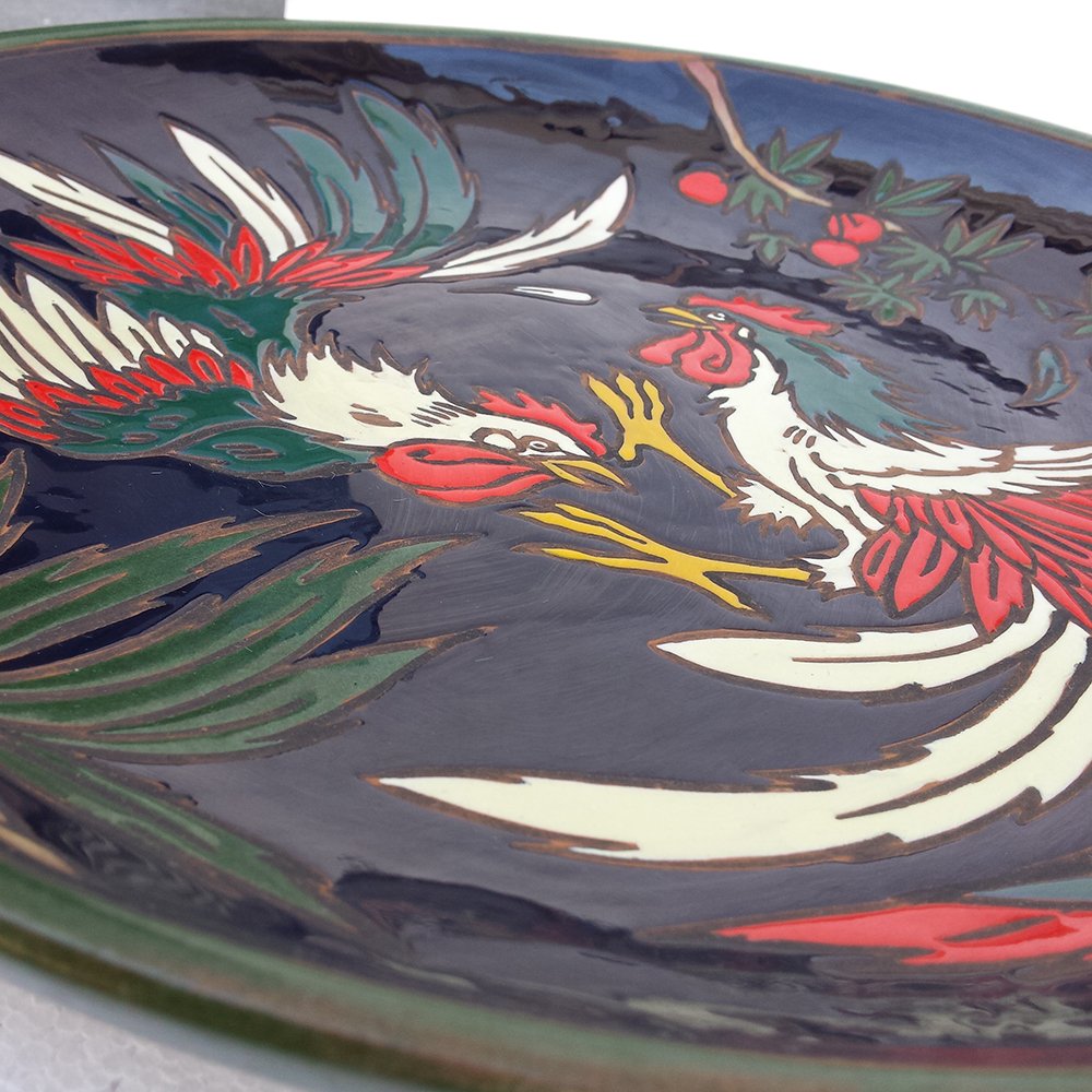 Vintage Fighting Roosters Wall Plate