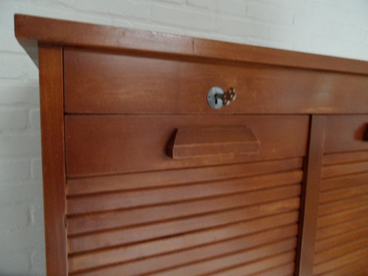 Vintage Filling Cabinet with Roller Shutter, 1950s-PNJ-2020187