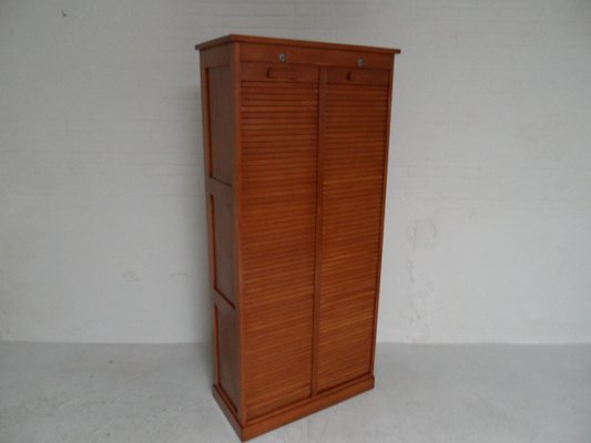 Vintage Filling Cabinet with Roller Shutter, 1950s-PNJ-2020187