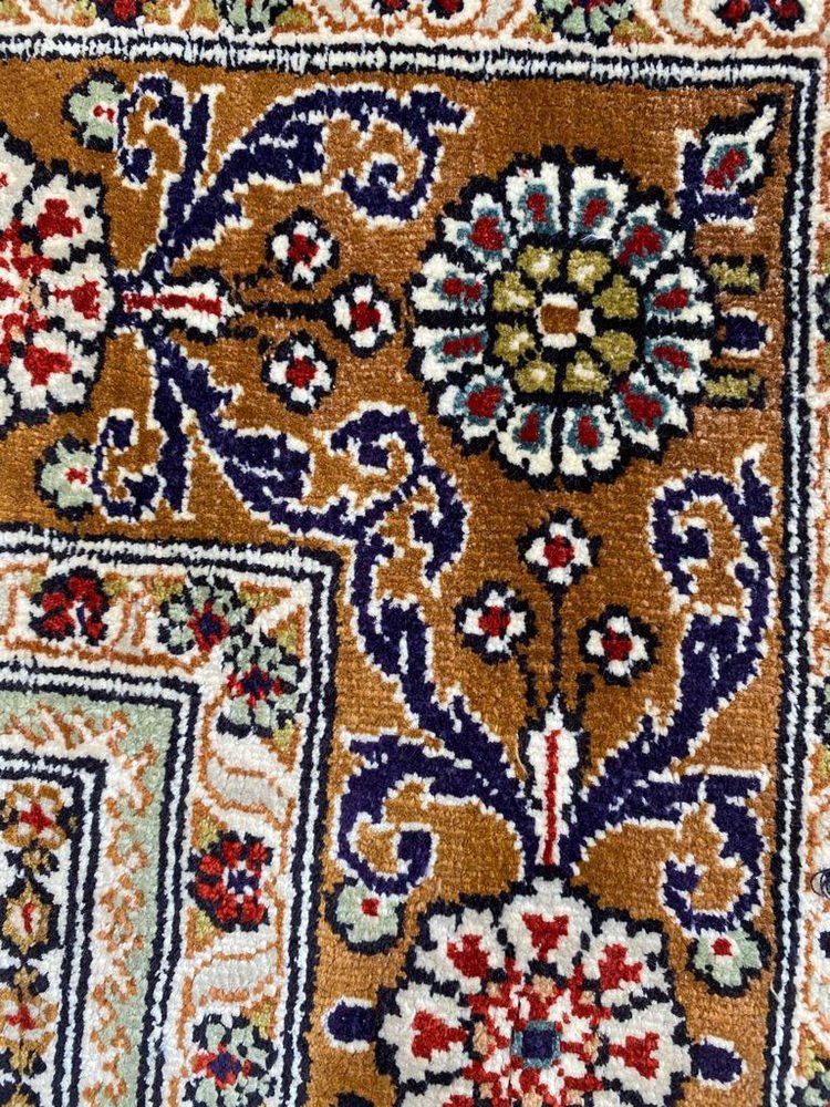 Vintage Fine Silk Hereke Style Rug