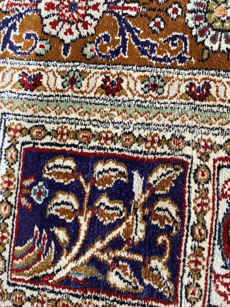 Vintage Fine Silk Hereke Style Rug