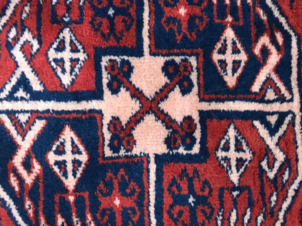 Vintage Fine Turkmen Afghan Boukhara Design Rug