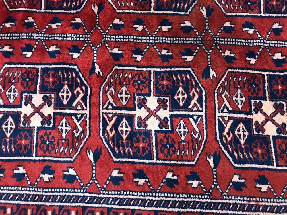 Vintage Fine Turkmen Afghan Boukhara Design Rug