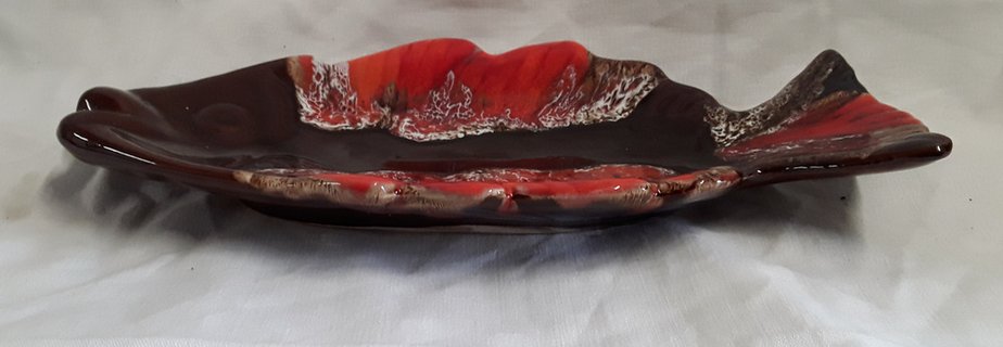 Vintage Fish Shaped Serving Shell in Glazed Ceramic, 1980s-HOI-1336807