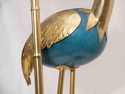 Vintage Flamingo Turquoise and Gold Lamp Lamp by Antonio Pavia, 1970s-ZCI-1166734