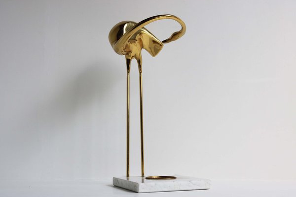 Vintage Flamingo Umbrella Stand in Brass by Willy Daro, 1960s-WIP-2041190