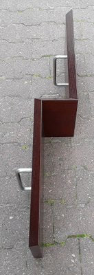 Vintage Flat Wall Coat Rack in Brown Oak Veneer with 2 Chromed Hooks from Schönbuch, 1970s-HOI-1007836