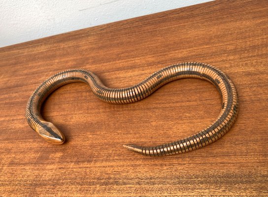 Vintage Flexible Wooden Snake Sculpture-UAH-1284385