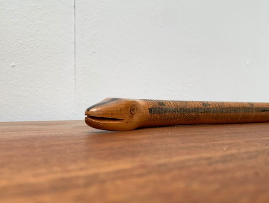 Vintage Flexible Wooden Snake Sculpture-UAH-1284385