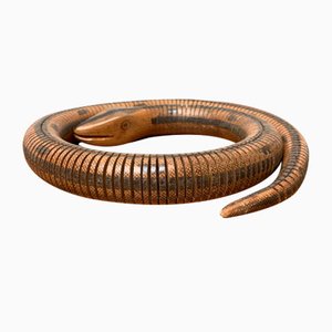 Vintage Flexible Wooden Snake Sculpture-UAH-1284385