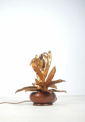 Vintage Flower Lamp in Gold Plated Metal attributed to Hans Kögl, 1970s-VCR-2021149