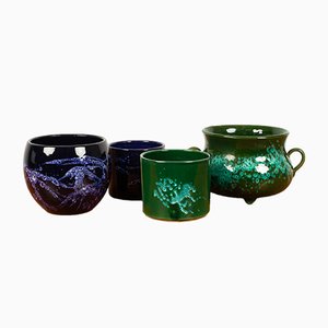 Vintage Flower Pots, West Germany, 1960s, Set of 4-WIX-698810