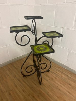 Vintage Flower Stand in Wrought Iron, 1970s-SZM-1771347