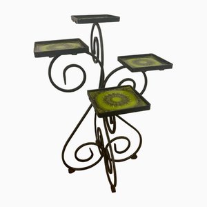 Vintage Flower Stand in Wrought Iron, 1970s-SZM-1771347