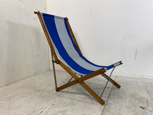 Vintage Foldable Campaign Garden Beach Chair, 1940s-DE-1373124