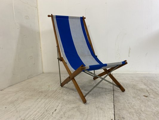 Vintage Foldable Campaign Garden Beach Chair, 1940s-DE-1373124