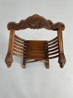 Vintage Folding Chair in Carved Wood-EBV-2032104