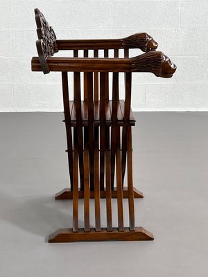 Vintage Folding Chair in Carved Wood-EBV-2032104