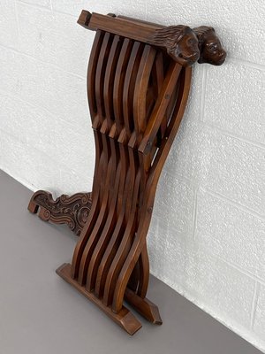 Vintage Folding Chair in Carved Wood-EBV-2032104