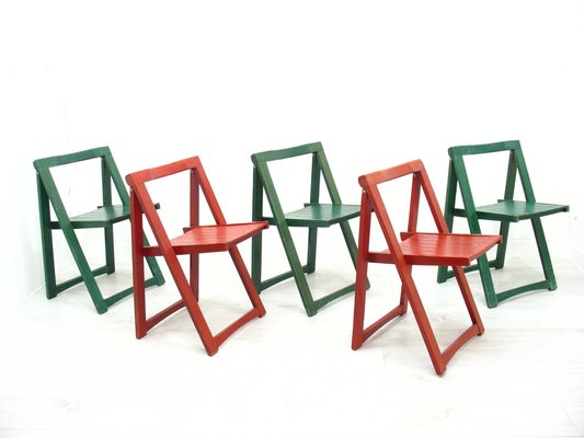 Vintage Folding Chairs, 1970s, Set of 5-WVA-1792504